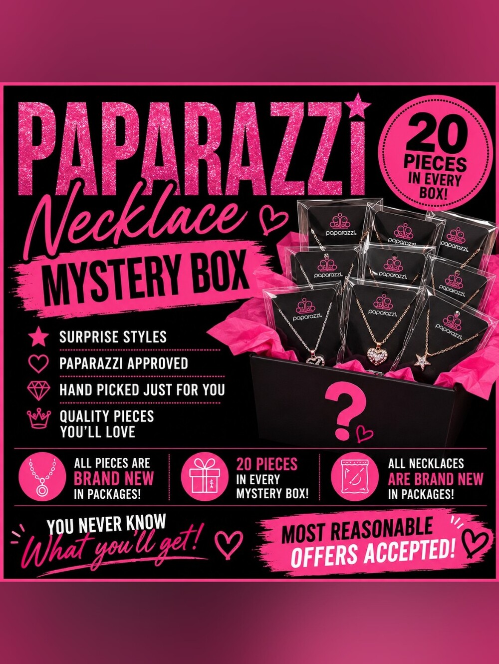 Paparazzi Necklace Bundle Of 20 - Read Description!